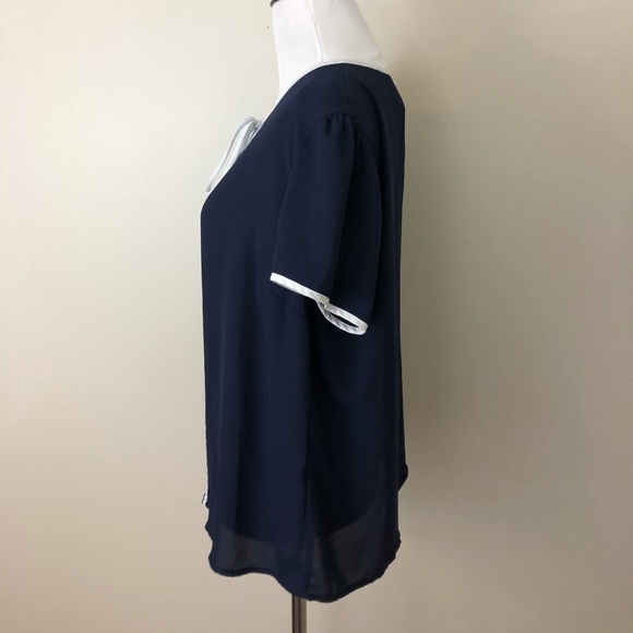 Navy Blue short sleeve top - Picture 5 of 6